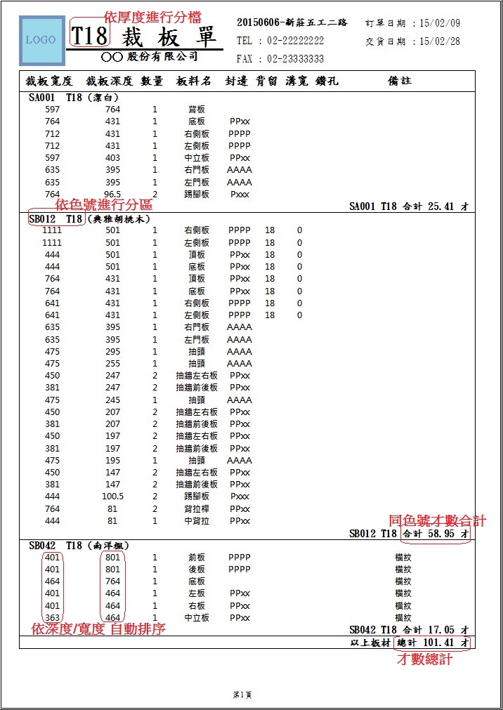 裁板單範例